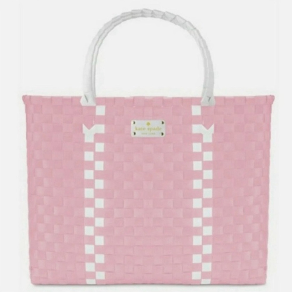 Kate Spade NWOT Pink Woven XL Tote Bag Limited Edition